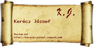 Kerécz József névjegykártya
